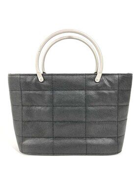 Chanel Handbag Metal Handle Choco Bar Nylon Gray